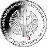 Deutschland 25 Euro 2015 Sammlermünze "25 Jahre Deutsche Einheit" G - PP