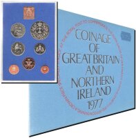UK Kursmünzensatz 1977 mit Gedenkmünze - PP