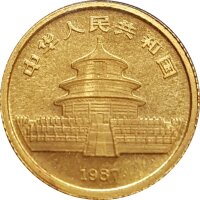China Panda 1987 1/20 oz Gold