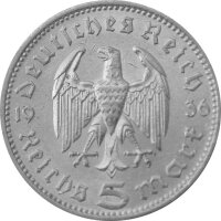 J.360 III. Reich 5 RM Hindenburg o. HK