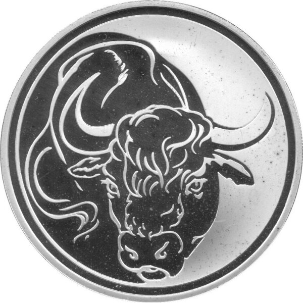 Russland 3 Rubel 2009 - Mondkalender "Jahr des Büffels" - 1 oz Silber PP