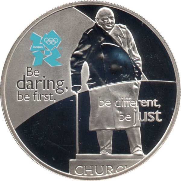 UK 5 Pfund 2010 - XXX. Olympische Sommerspiele 2012 in London "Winston Churchill" - Silber PP