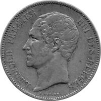 Belgien 5 Francs 1852 - König Leopold I. - Silber