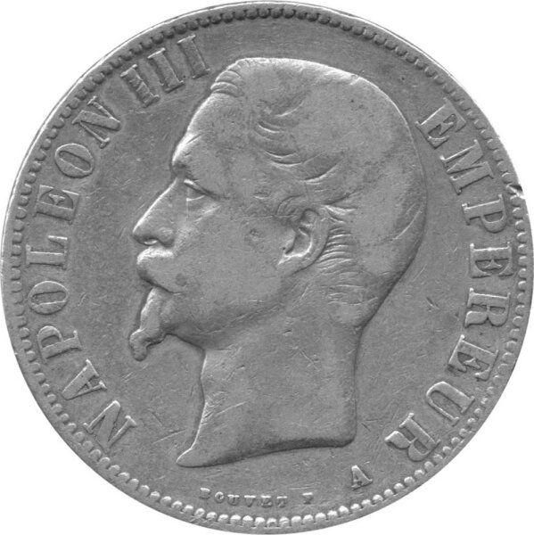 Frankreich 5 Francs 1856 A - Kaiser Napoleon III. 1852-1870 - Silber KM#782.1