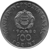 Ungarn 100 Forint 1980 - 1. Sowjetisch-Ungarischer Weltraumflug - Nickel