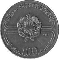 Ungarn 100 Forint 1982 - XII. Fußball WM 1982 in Spanien "Spielszene" - Ku-Ni