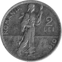 Rumänien 2 Lei 1910 - König Karl I. - Silber