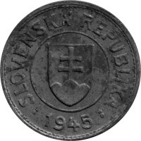 Slowakei 1 Krone 1945 - Umlaufmünze - Ku-Ni