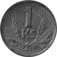 Slowakei 1 Krone 1945 - Umlaufmünze - Ku-Ni