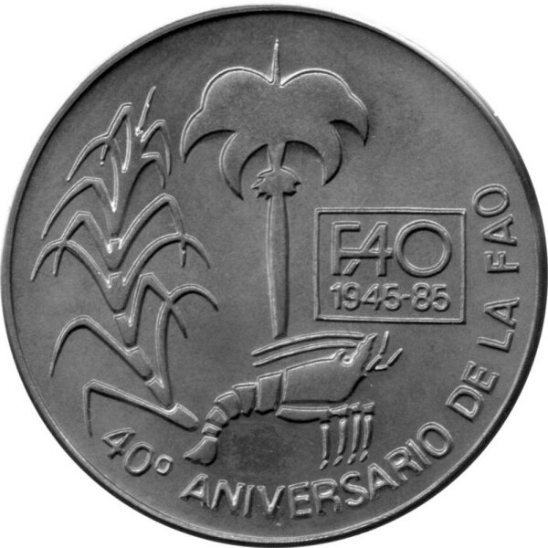 Kuba 1 Peso 1985 - F.A.O. "40. Jahre FAO" - Kupfer-Nickel