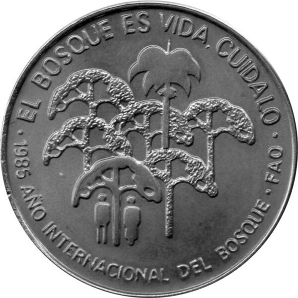 Kuba 1 Peso 1985 - F.A.O. "Jahr des Waldes" - Kupfer-Nickel