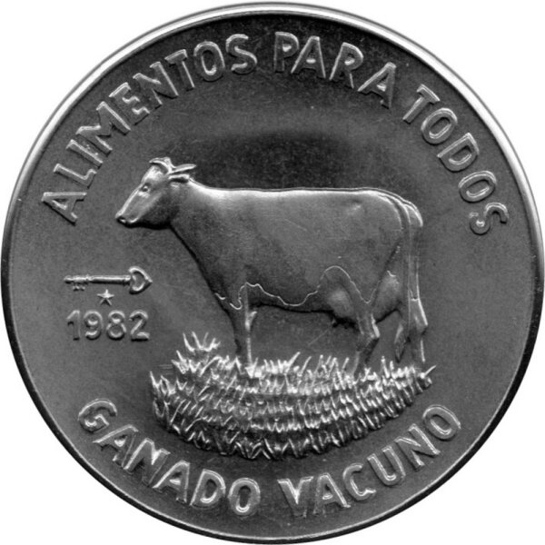 Kuba 1 Peso 1982 - F.A.O. "Kuh" - Kupfer-Nickel