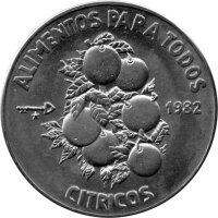 Kuba 1 Peso 1982 - F.A.O. "Zitrusfrüchte"...