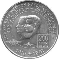 Peru 200 Soles 1975 - Helden der nationalen Luftfahrt -...