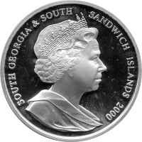 Süd-Georgien u. d. südl. Sandwichinseln 2 Pounds 2000 - 325. Jahrestag der Entdeckung von Süd-Georgien - Silber PP