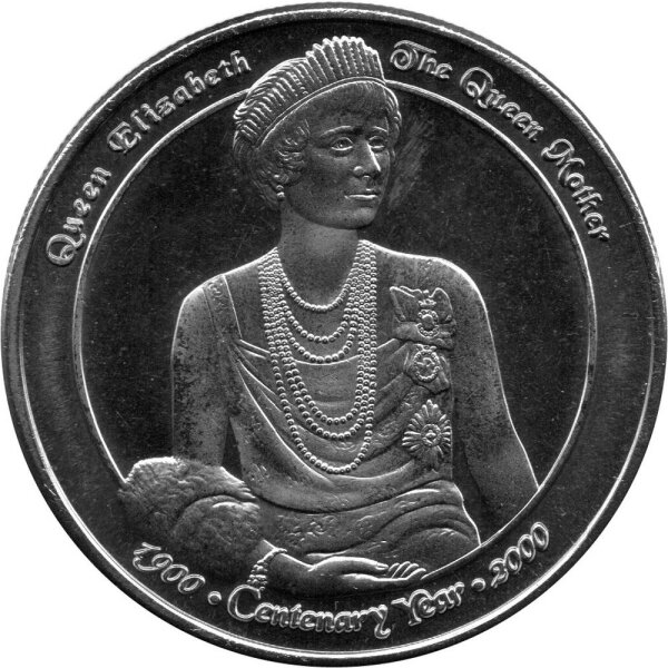 Turks & Caicos 5 Crown 2000 - 100. Geburtstag der Königinmutter - Kupfer-Nickel