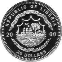 Liberia 20 Dollars 2000 - Geschichte der Luftfahrt "Graf Zeppelin" - Silber PP