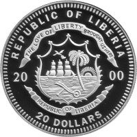 Liberia 20 Dollars 2000 - Geschichte der Luftfahrt "Spirit of St. Louis" - Silber PP