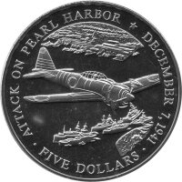 Liberia 5 Dollars 2000 - 60. Jahrestag-Angriff auf Pearl...