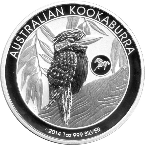 Australien Kookaburra 2014 1 oz Silber - Privy Mark Pferd