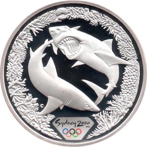 Australien 5 Dollars 2000 - XXVII. Olympische Sommerspiele 2000 in Sidney "Haie" - Silber PP
