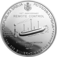 Serbien 2. Ausgabe N. Tesla Fernbedienung 2019 1 oz Silber