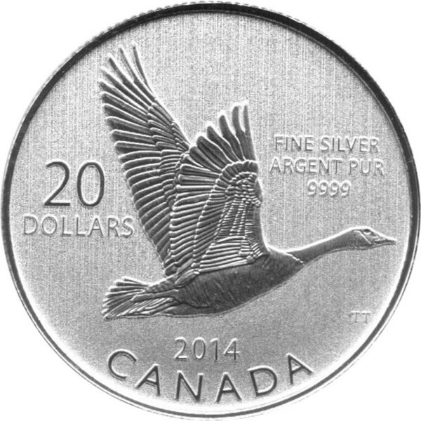 Kanada 20 Dollars 2014 - Kanadagans - Silber