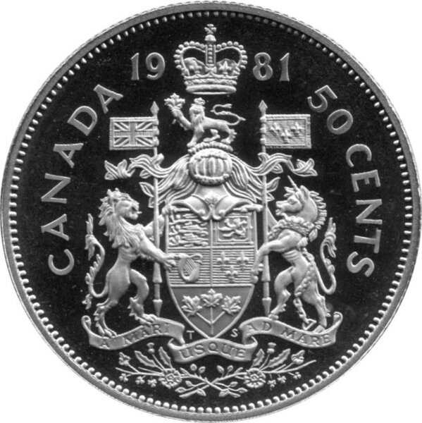 Kanada 50 Cents Typ 1978-1989 - "Königliches Wappen" - Nickel PP