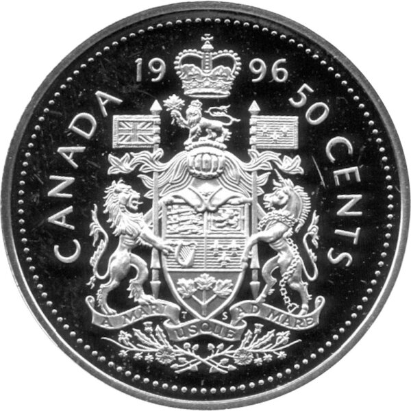 Kanada 50 Cents Typ 1996 - "Königliches Wappen" - Silber PP