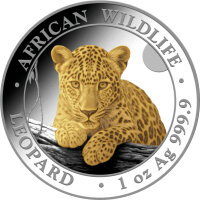 Somalia Leopard 2025 1 oz Silber - Teilvergoldet