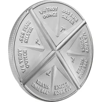 Round 1 Unze Silber teilbar in 4 x 1/4 oz Silber