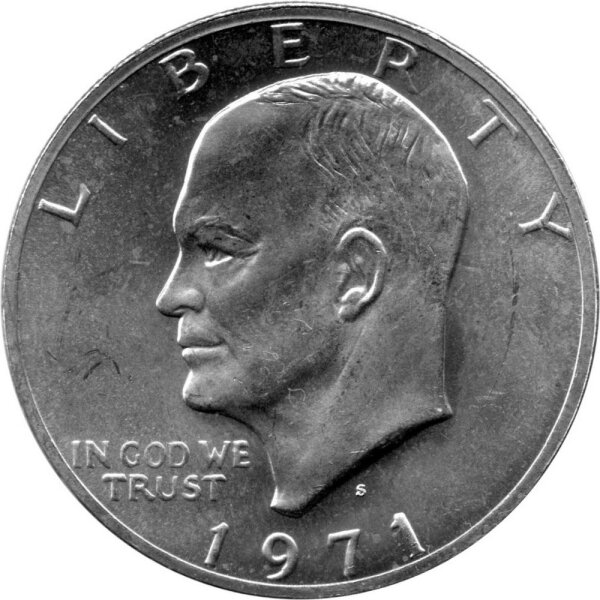 USA 1 Dollar 1971 -S- Eisenhower-Dollar - 400/1000 Silber