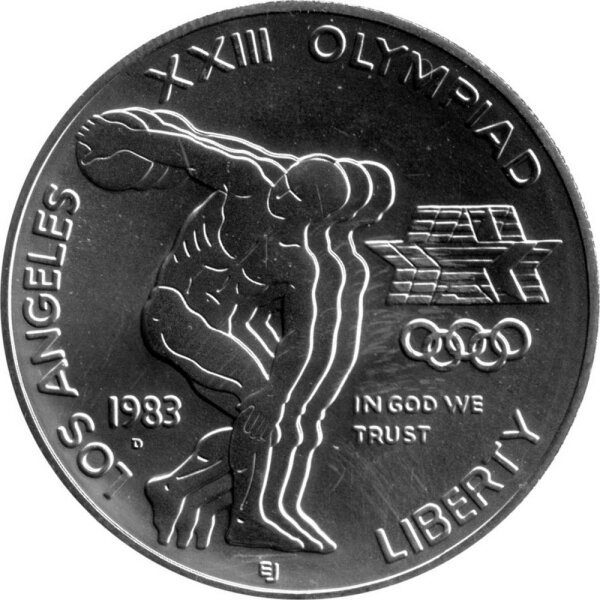 USA 1 Dollar 1983 -D- XXIII. Olympische Sommerspiele 1984 in Los Angeles "Diskuswerfer" - Silber