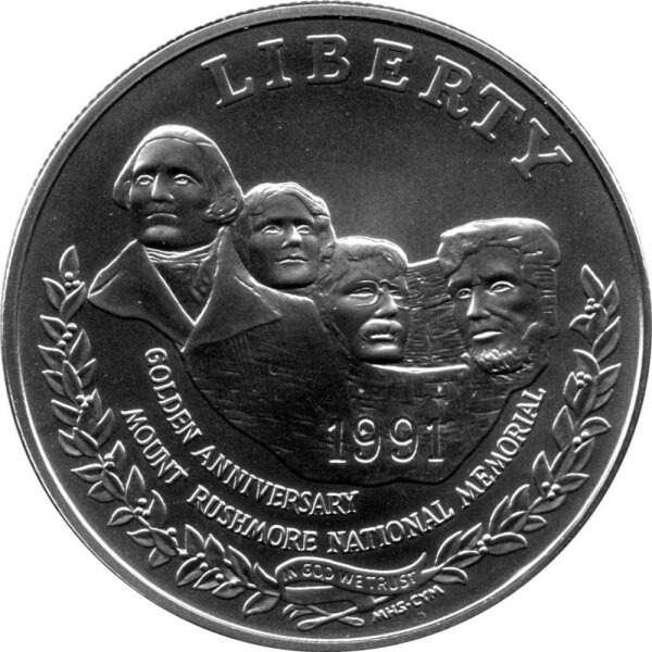 USA 1 Dollar 1991 -P- Mount Rushmore - Silber