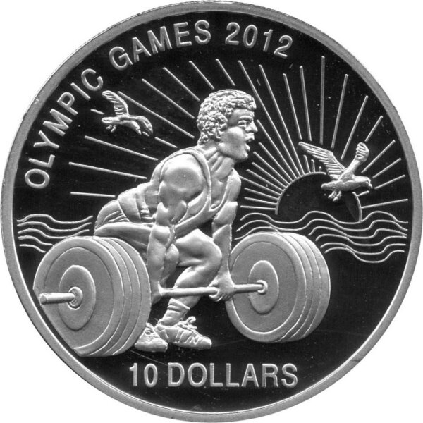 Kiribati 10 Dollars 2011 - XXX. Olympische Sommerspiele 2012 in London "Gewichtheben" - Silber PP