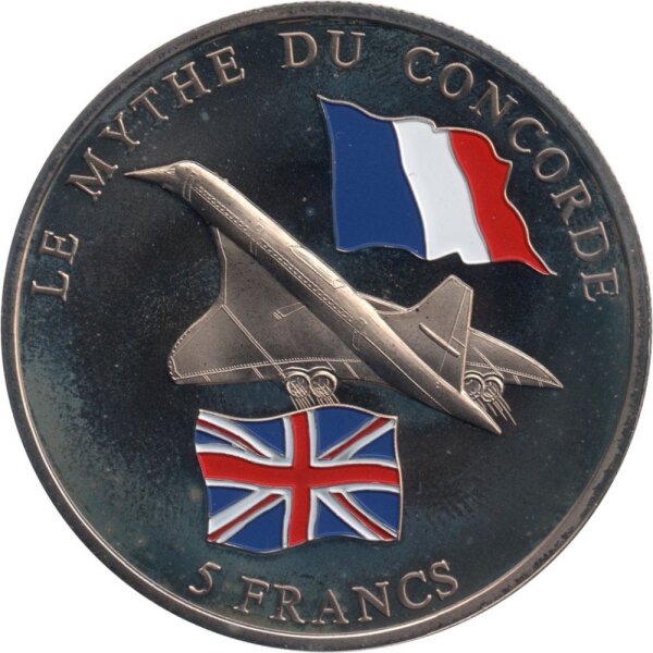 Kongo 5 Francs 2003 - Concorde - Kupfer-Nickel teilcoloriert