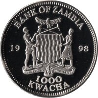 Sambia 1.000 Kwacha 1998 - Untergang der Titanic - Kupfer-Nickel PP teilcoloriert