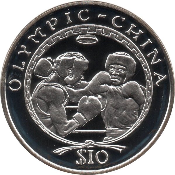 Sierra Leone 10 Dollars 2008 - XXIX. Olympische Sommerspiele 2008 in Peking "Boxen" - Silber PP