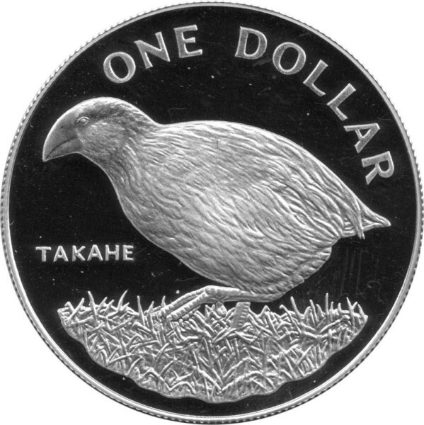Neuseeland 1 Dollar 1982 - Einheimische Vogelwelt "Takahe-Vogel" - Silber PP