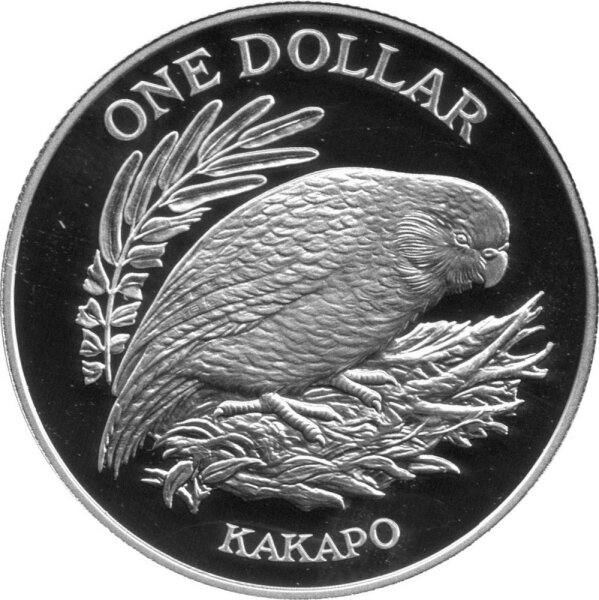 Neuseeland 1 Dollar 1986 - Einheimische Vogelwelt "Kakapo-Vogel" - Silber PP