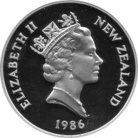 Neuseeland 1 Dollar 1986 - Einheimische Vogelwelt "Kakapo-Vogel" - Silber PP