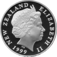 Neuseeland 5 Dollars 1999 - Einheimische Vogelwelt "Morepork" - Silber PP