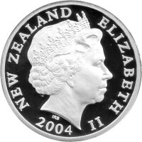 Neuseeland 5 Dollars 2004 - Einheimische Vogelwelt "Chatham-Taiko" - Silber PP