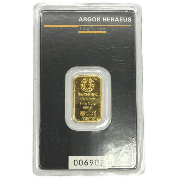7,775 Gramm (1/4 Unze) Goldbarren Argor-Heraeus