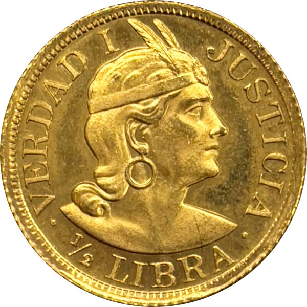 Peru 1/2 Libra Inkakopf Gold