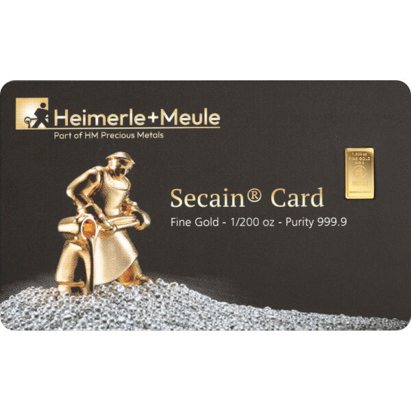 0,1555 Gramm Goldbarren (1/200 oz) Heimerle & Meule geprägt | Neuware LBMA