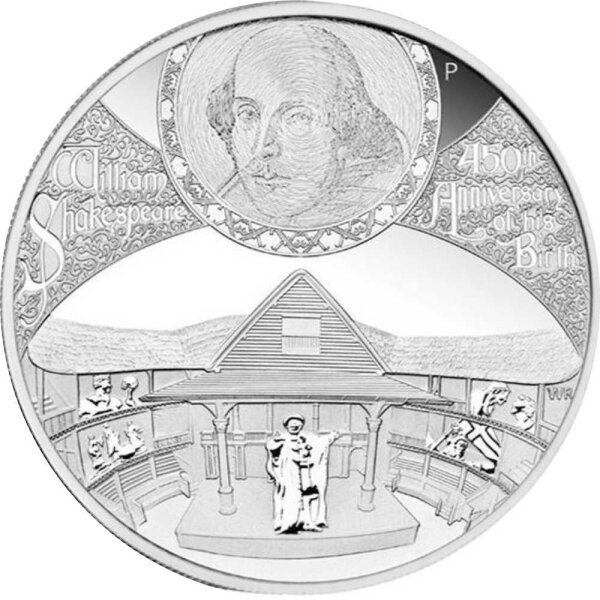 Tuvalu 450. Geburtstag von William Shakespeare 2014 5 oz Silber PP
