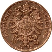 J.193 Bayern 10 Mark 1872-1873 - König Ludwig II. - Gold -s
