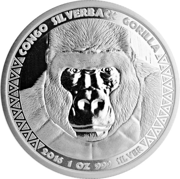 Kongo Gorilla 2016 1 oz Silber