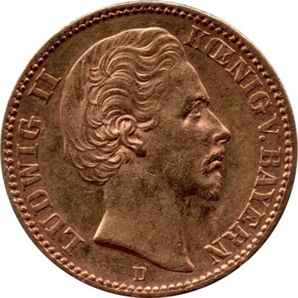 J.197 Bayern 20 Mark 1874-1878 - König Ludwig II. - Gold -s